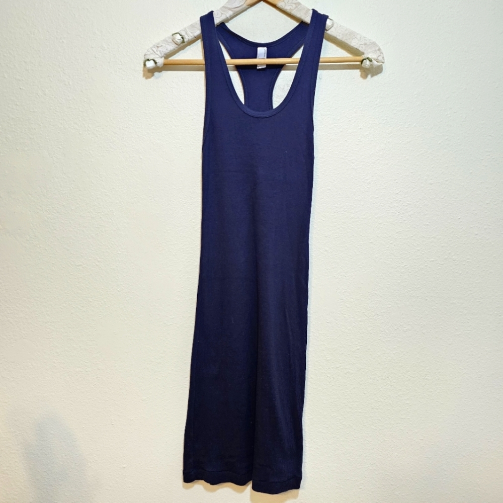 American Apparel Navy Blue Rib Racerback Dress Size Small NWOT